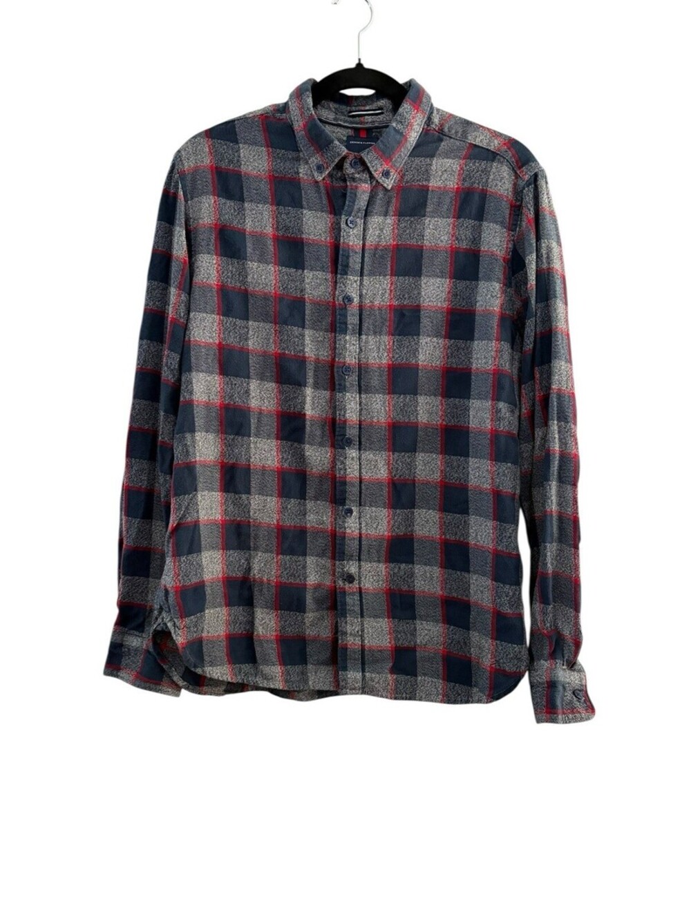 Denim & Flower Men's Slim Fit Plaid Flannel Button Down Shirt Size L